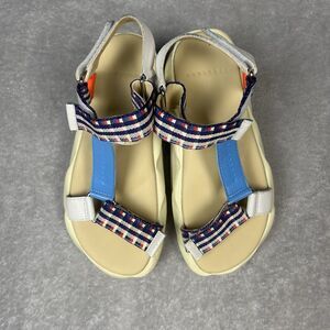 4CCCCEES Anthropologie Chunky Sandals Size 39 US 8 Plaid Cottage Core Boho Retro